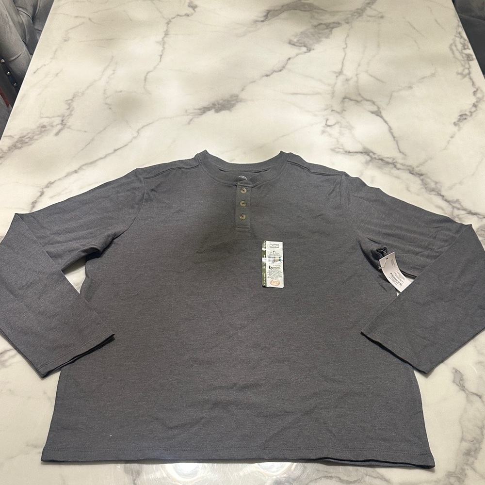 Wonder Nation Charcoal Henley Shirt